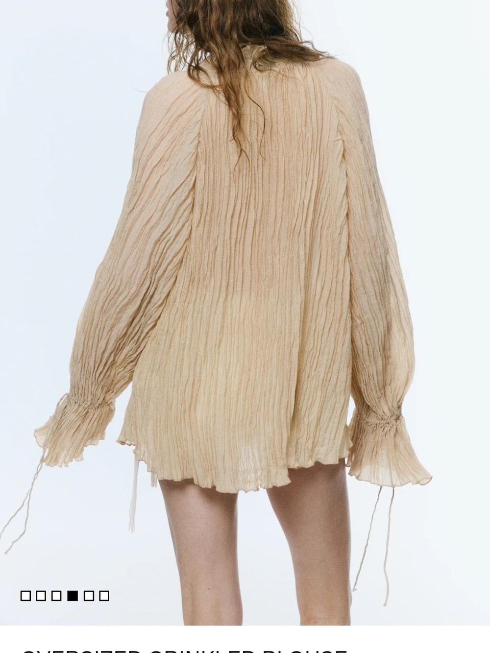 H&M Lightweight Crinkle Long-Sleeve Women's Oversized Blouse